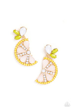 Load image into Gallery viewer, Slice of Summer Yellow Post Earrings