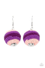 Load image into Gallery viewer, Zest Fest Purple Seed Bead Earrings