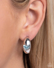 Load image into Gallery viewer, Perfect Point Blue Hoop Earrings