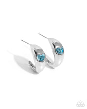 Load image into Gallery viewer, Perfect Point Blue Hoop Earrings