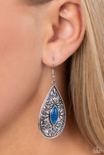 Load image into Gallery viewer, Two Perennials in a Pod Blue Earrings
