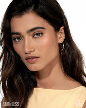 Load image into Gallery viewer, Surmounting Sheen Silver Hinged Hoop Earrings