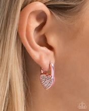 Load image into Gallery viewer, Padlock Promise Pink Hinged Hoop Earrings