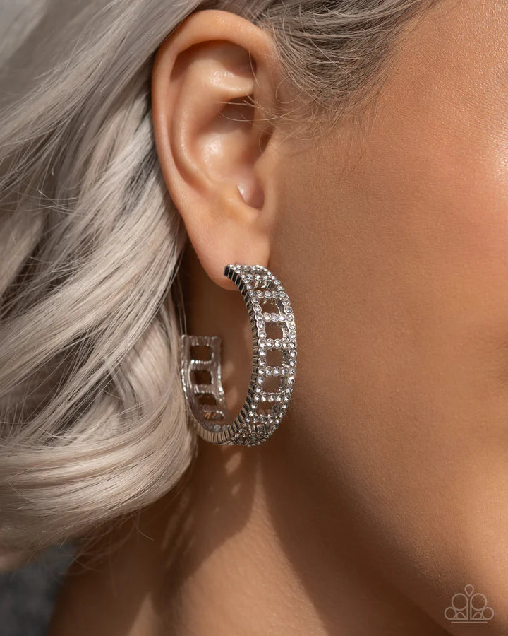 Bridging Brilliance White Hoop Earrings