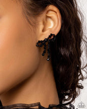 Load image into Gallery viewer, The BOW Must Go On Black Post Earrings