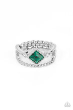 Load image into Gallery viewer, Angling for Attention Green Skinny Band Ring