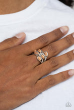 Load image into Gallery viewer, Cat’s Eye Cadence Orange Skinny Band Ring