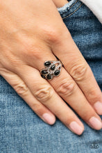 Load image into Gallery viewer, Cat’s Eye Cadence Black Skinny Band Ring
