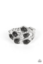 Load image into Gallery viewer, Cat’s Eye Cadence Black Skinny Band Ring