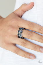 Load image into Gallery viewer, Distractingly Demure Blue Skinny Band Ring