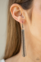 Load image into Gallery viewer, Starlit Tassels Black Earrings