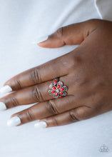 Load image into Gallery viewer, Fruity Florals Red Skinny Band Ring