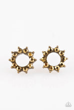 Load image into Gallery viewer, Richly Resplendent Brass Post Earrings