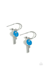 Load image into Gallery viewer, Key Performance Blue Hoop Earring