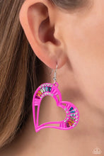 Load image into Gallery viewer, Embellished Emeralds Pink Earring