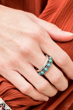 Load image into Gallery viewer, Over the River and Through the Woods Blue Skinny Band Ring