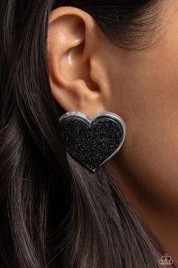 Glitter Gamble Black Earring
