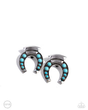 Load image into Gallery viewer, Harmonious Horseshoe Blue Earring