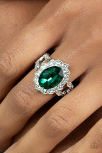 Load image into Gallery viewer, Oval Office Opulence Green Skinny Band Ring