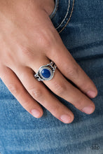 Load image into Gallery viewer, Peacefully Peaceful Blue Skinny Band Ring