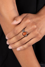 Load image into Gallery viewer, Rainbow Raindrops Brown Skinny Band Ring