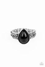Load image into Gallery viewer, Rainbow Raindrops Black Skinny Band Ring