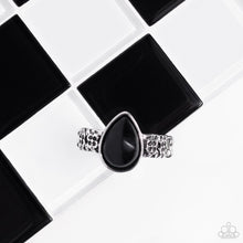 Load image into Gallery viewer, Rainbow Raindrops Black Skinny Band Ring
