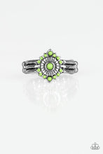 Load image into Gallery viewer, Rainbow Rivera Green Skinny Band Ring