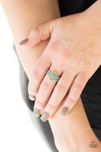 Load image into Gallery viewer, Rainbow Rivera Green Skinny Band Ring