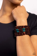 Load image into Gallery viewer, Paradise Palazzo Blue Wood Bracelet
