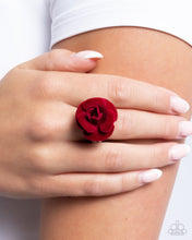 Load image into Gallery viewer, Relaxed Rosette Red Skinny Band Ring