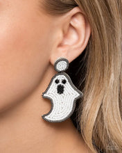 Load image into Gallery viewer, Ghost Story White Seed Bead Earrings