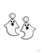 Load image into Gallery viewer, Ghost Story White Seed Bead Earrings