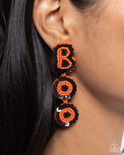 Load image into Gallery viewer, Halloween Bash Orange Seed Bead Earrings