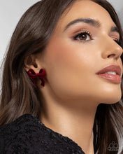 Load image into Gallery viewer, Dapper Dedication Red Post Earrings