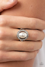 Load image into Gallery viewer, Seize the Shimmer White Skinny Band Ring