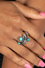 Load image into Gallery viewer, Wonderland Wildflower Blue Skinny Band Ring