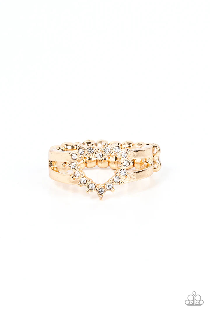 First Kisses Gold Skinny Band Ring