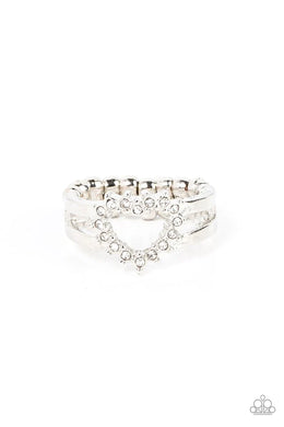 First Kisses White Skinny Band Ring