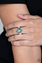 Load image into Gallery viewer, Mineral Minimalist Blue Skinny Band Ring
