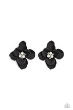 Load image into Gallery viewer, Jovial Jasmine Black Post Earrings