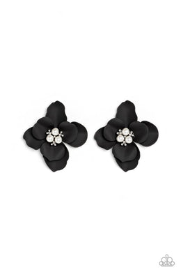 Jovial Jasmine Black Post Earrings