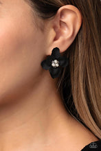 Load image into Gallery viewer, Jovial Jasmine Black Post Earrings