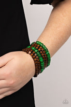 Load image into Gallery viewer, Fiji Fiesta Green Wood Bracelet