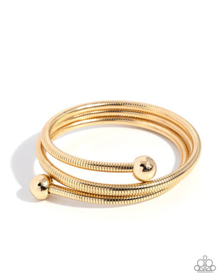 Calmly Coiled Gold Coil Bracelet