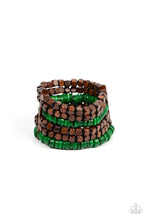 Load image into Gallery viewer, Fiji Fiesta Green Wood Bracelet