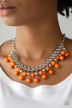 Load image into Gallery viewer, Friday Night Fringe Orange Necklace