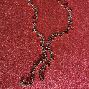 Glittery Getaway Red Necklace