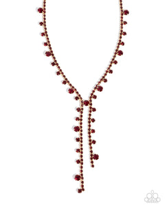 Glittery Getaway Red Necklace