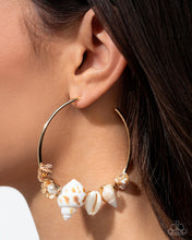 Load image into Gallery viewer, Seashell Sonnet Gold Hoop Earrings